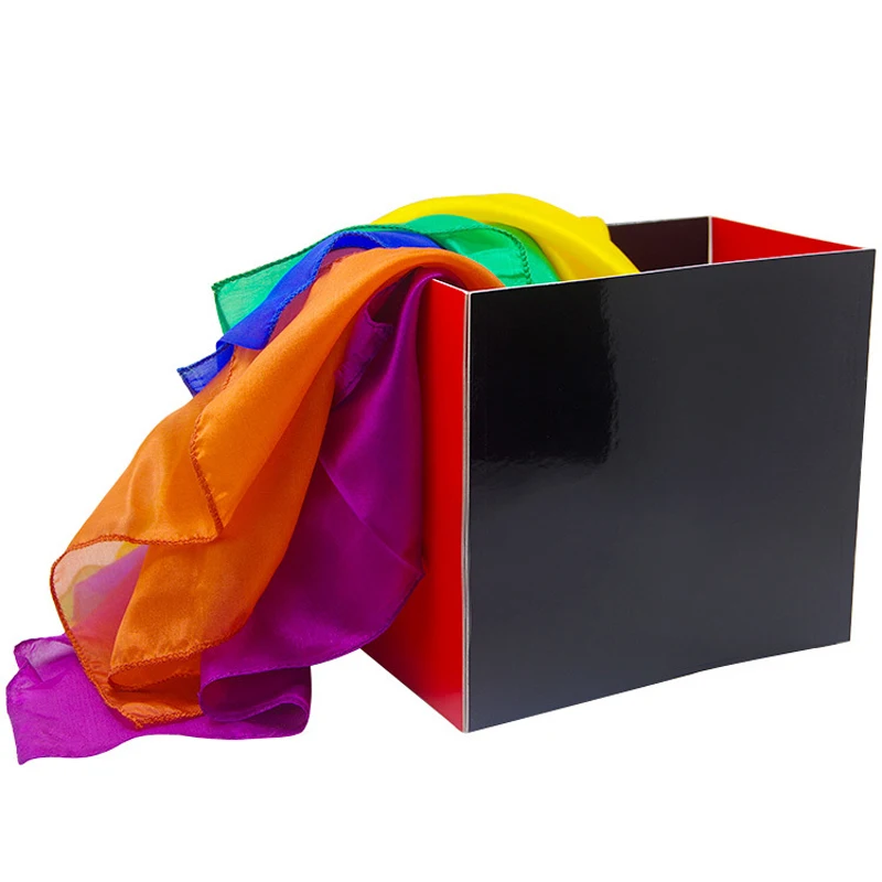 Silk Fountain Box Change out Silk From Empty Box Magic Props Stage Scarves Accessories Gimmick Magic Tricks Toys