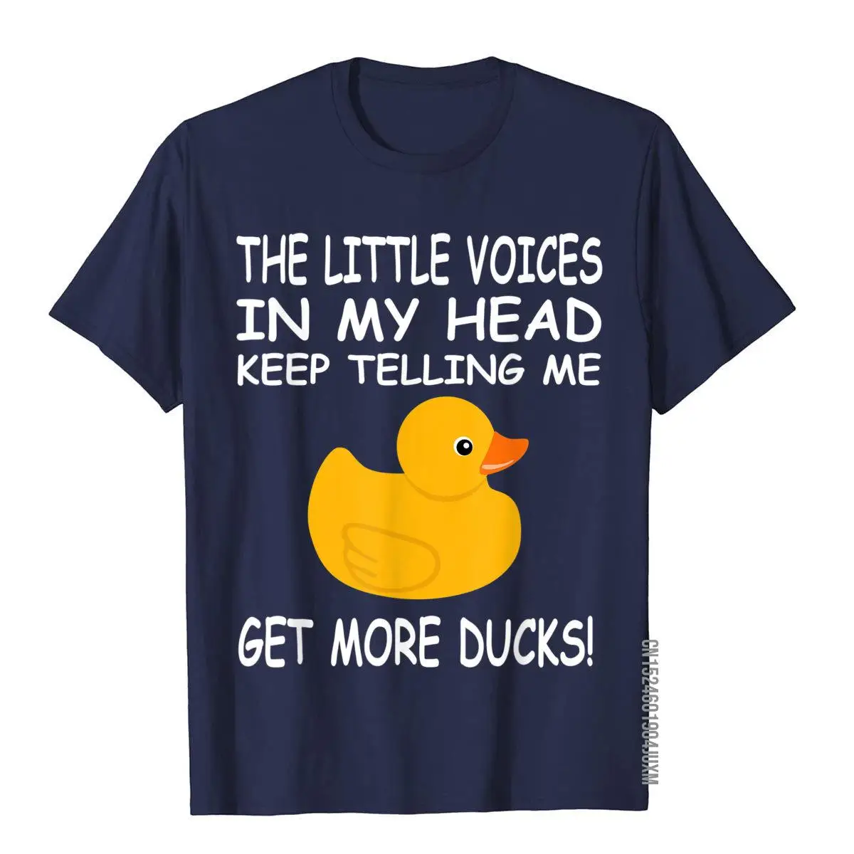 Little Voices Get More Ducks Funny Rubber Duck T-Shirt__97A3417navy