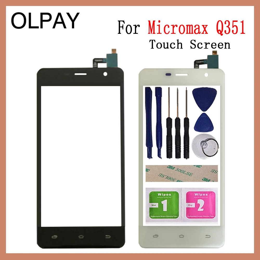 OLPAY 5,0 ''сенсорный экран для Micromax Q351 сенсорный экран дигитайзер Панель переднее стекло объектив сенсор инструменты клей+ салфетки