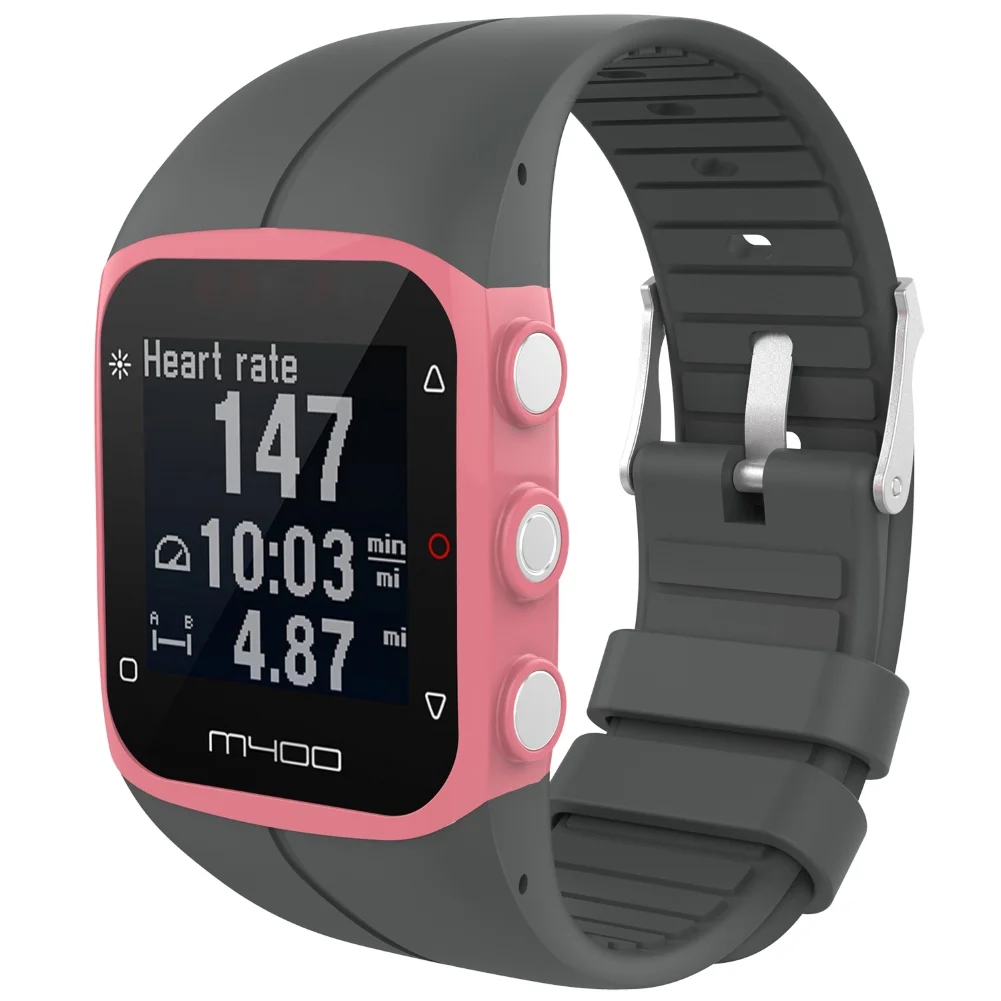Силиконовый спортивный Регулируемый сменный ремешок для наручных часов ремешок с браслет в стиле инструментов часы ремешок для Polar M400 M430 с инструментами спортивные - Цвет: Grey