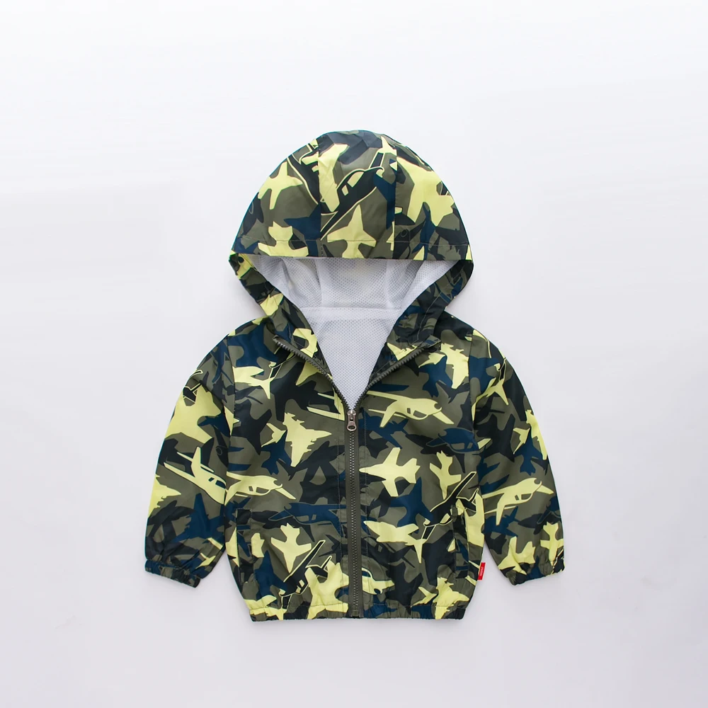 Camo Куртки с капюшоном для мальчиков Детская осенняя верхняя одежда, ветровка с капюшоном и длинными рукавами для мальчиков от 1 до 6 лет, ветровка для мальчиков, D35 - Цвет: Camo