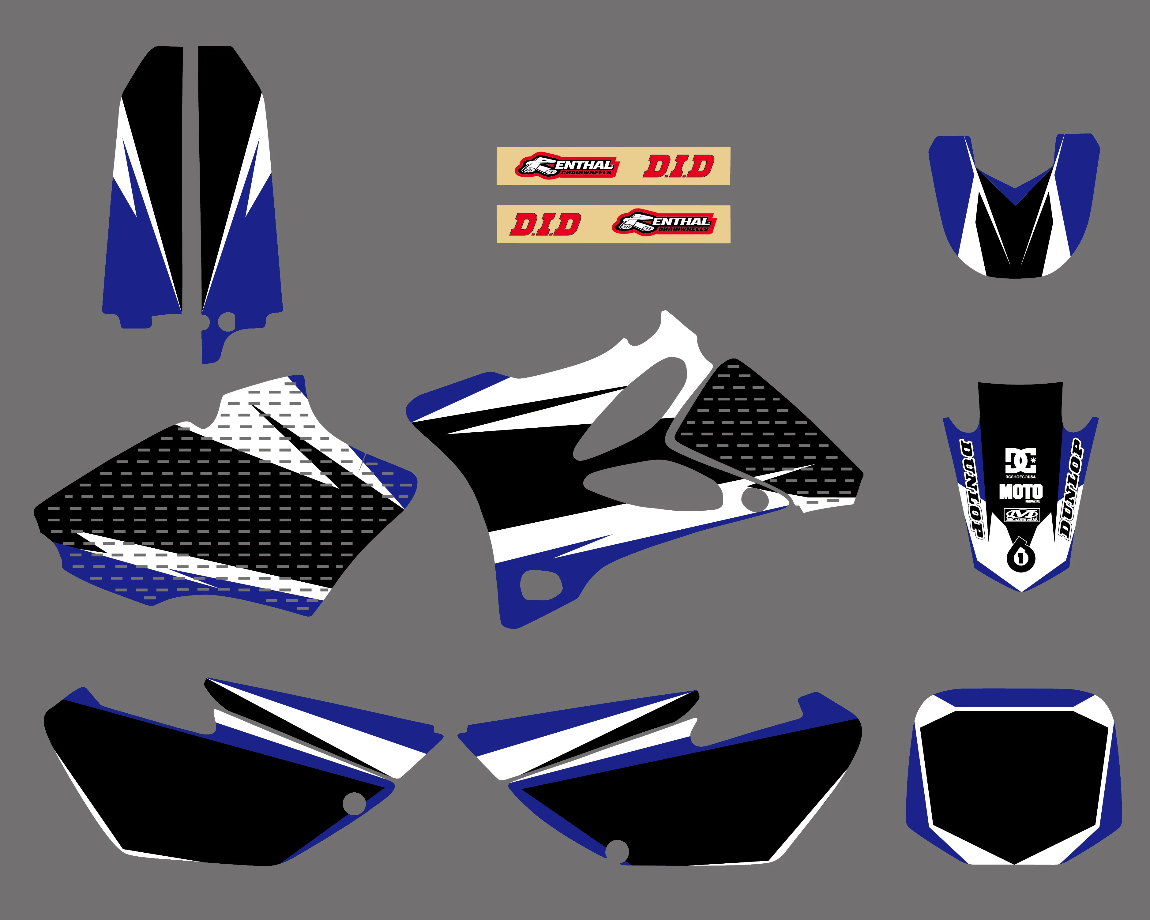 Черная команда графики и Фоновые наклейки Набор наклеек для Yamaha YZ85 YZ 85 2002 2003 2004 05 06
