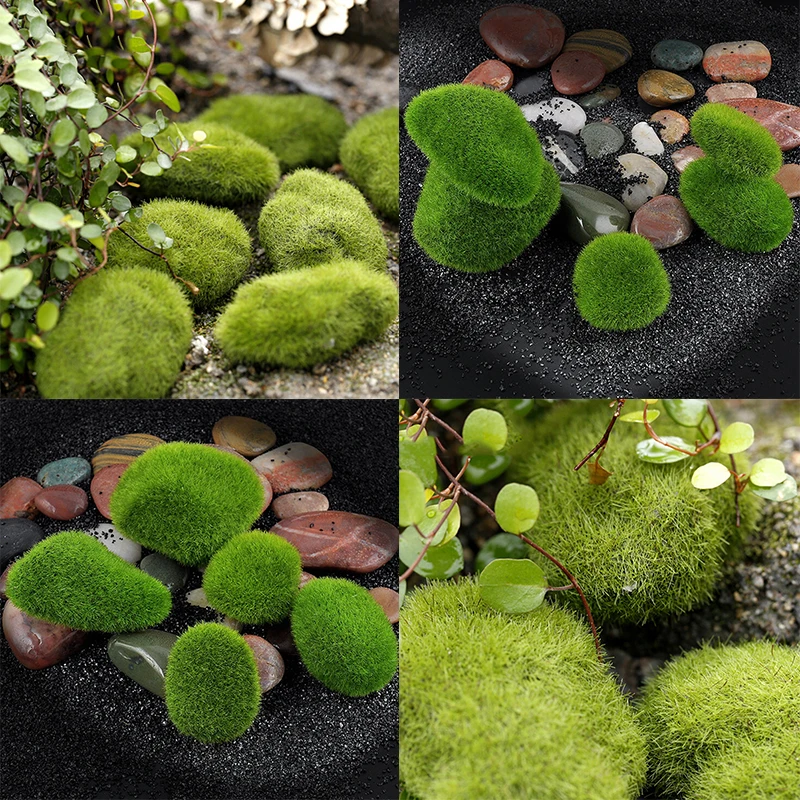 Marimo Moss Balls Artificial Grass Stones Turf Mini Fairy Garden Micro Terrarium