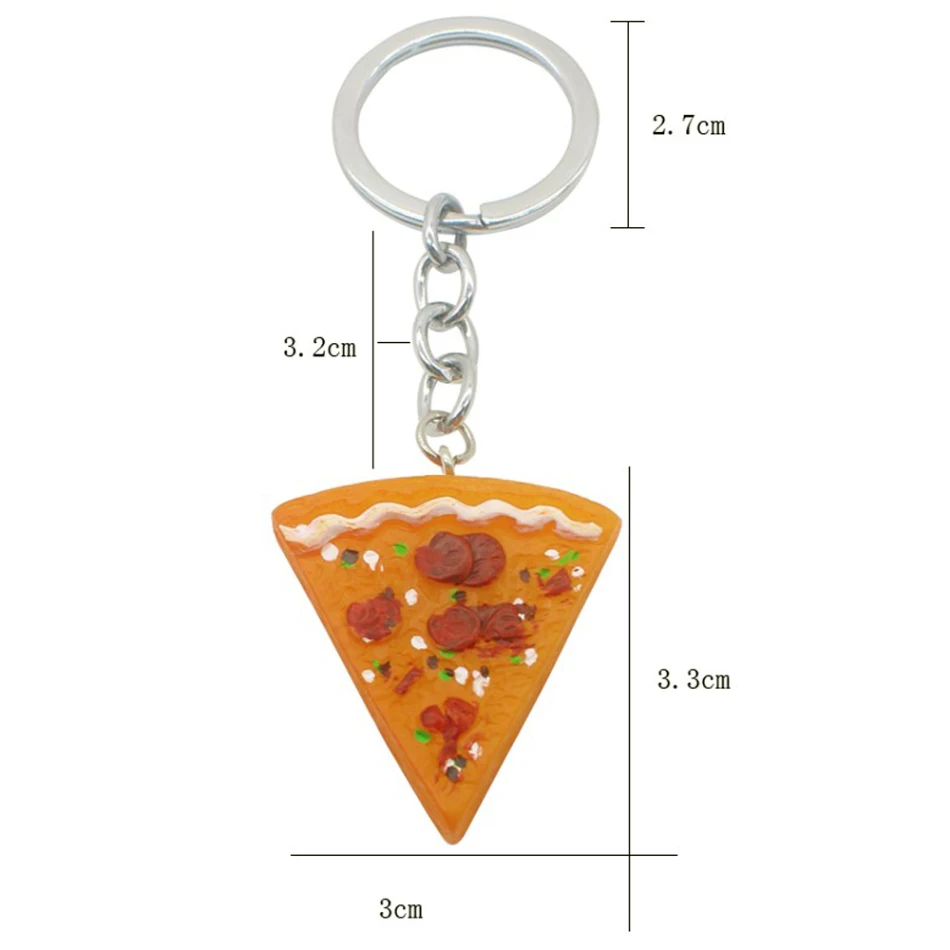 Брелок с кулоном в виде пиццы милое ожерелье держатель для ключей креативная