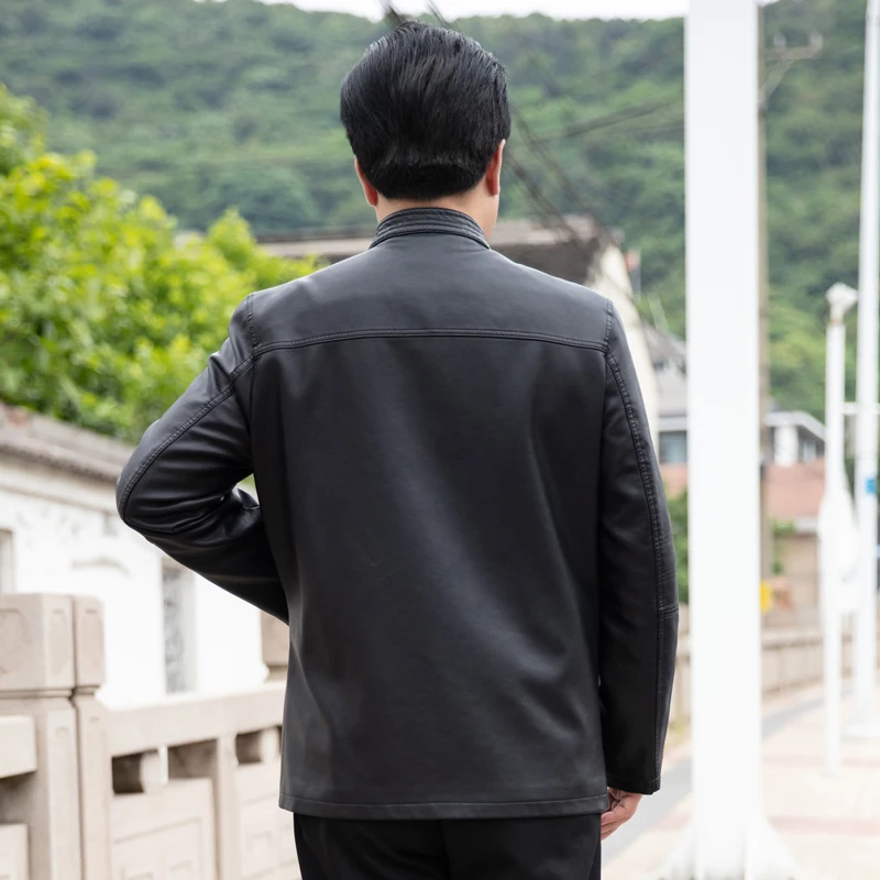 M-4xl костюм для выступлений весенне-осенняя брендовая куртка из искусственной кожи мужские повседневные мужские куртки однотонная одежда эластичная верхняя одежда для мотоциклистов