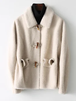 

Real coat for women winter spring 2020 new coats sheep shearing jacket Korean outwear genuine wool fur parka famale