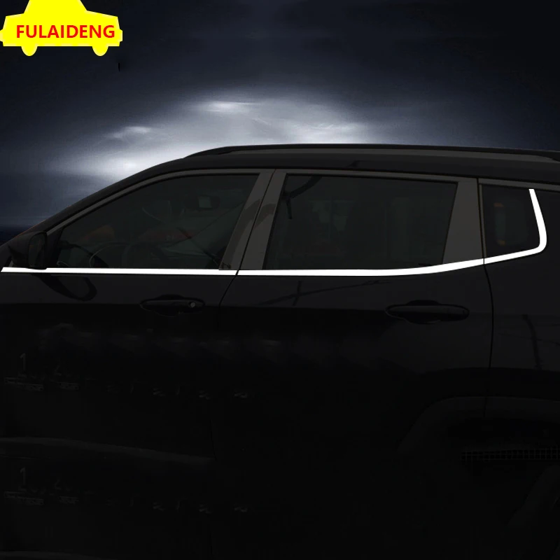 6 шт. для Jeep Compass- нержавеющая сталь нижний подоконник планки крышки автомобильные молдинги аксессуары