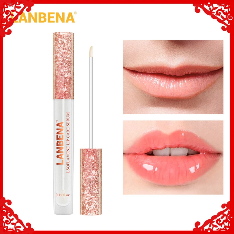 

LANBENA Lsoflavone Lip Care Serum lips more plump lips enhance lip elasticity reduce wrinkles repair moisturizing Beauty