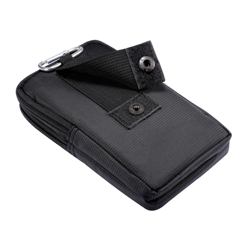Universal Outdoor Mobile Phone Pouch with Dual Zippers & Belt Clip