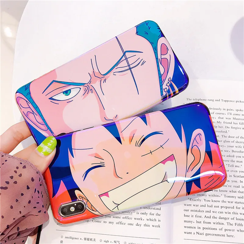 

Blu-Ray Cases For iPhone XR XS Max X Anime One Piece SauronLuffy Soft IMD Phone Back Cover for iphone 6 6S 7 8 Plus cover fundas