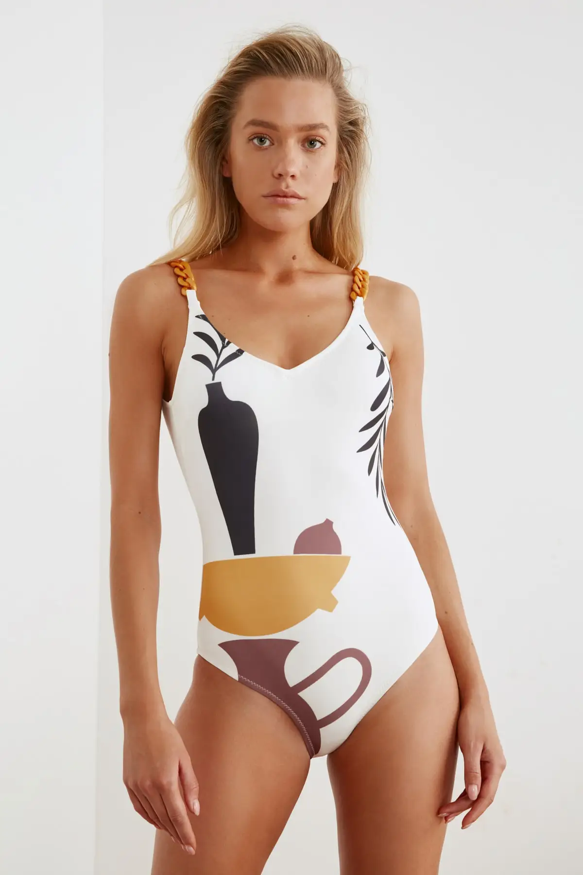 Trendyol Vase Printed Swimwear TBESS21MA0068 Trendyol Vase Printed Swimwear TBESS21MA0068