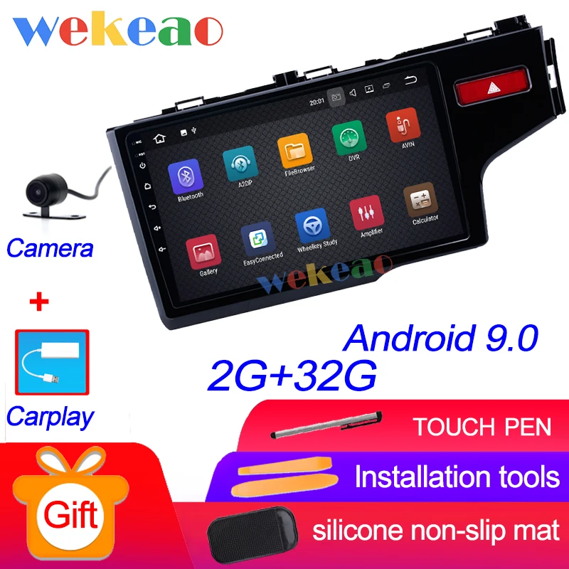 Android Car Radio Wekeao сенсорный экран " Android 9,0 Автомагнитола для Honda Fit Jazz Android авто gps навигация - Цвет: Android Car Radio