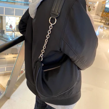 

Casual Retro Women Shoulder Bags Designer Brand Chic Female Handbags Luxury Nylon Chain Crossbody Messenger Bag Large Purse