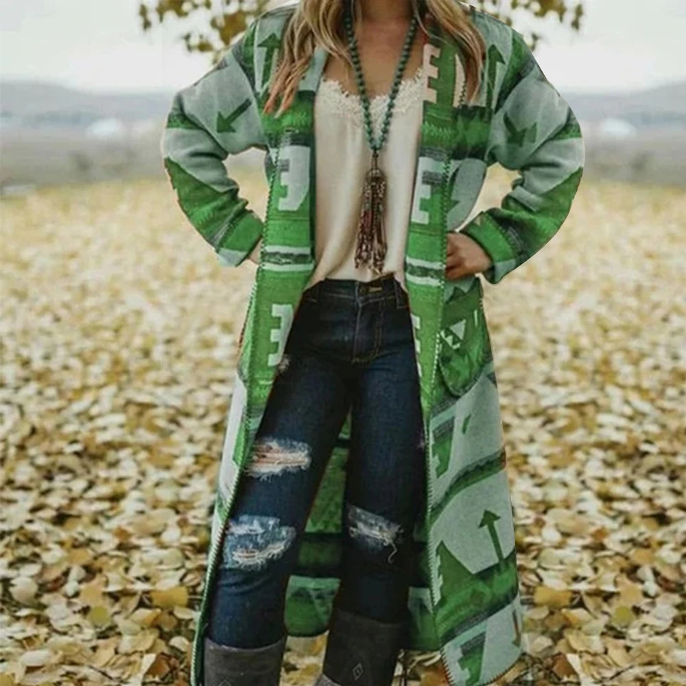 

2019 Autumn New Sweater Women Print Cardigan Open Front Jacket Coat Long Sleeve Blusas Femininas Sueter Mujer Overcoat Tops