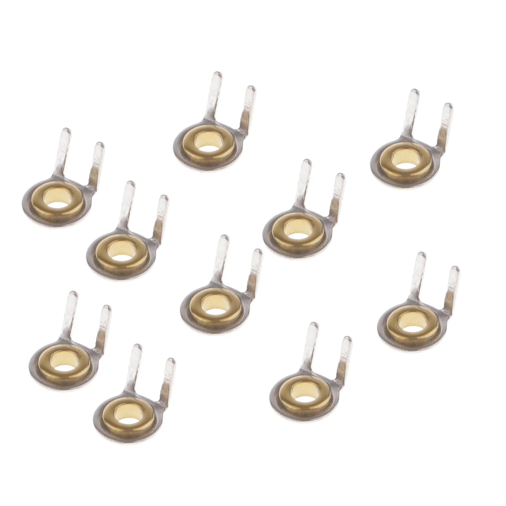 10 Pieces Stainless Steel Double Leg Fishing Rod Guides Tips Ring Repair Kit Inner Diameter 2mm DIY Rod Building Accessories
