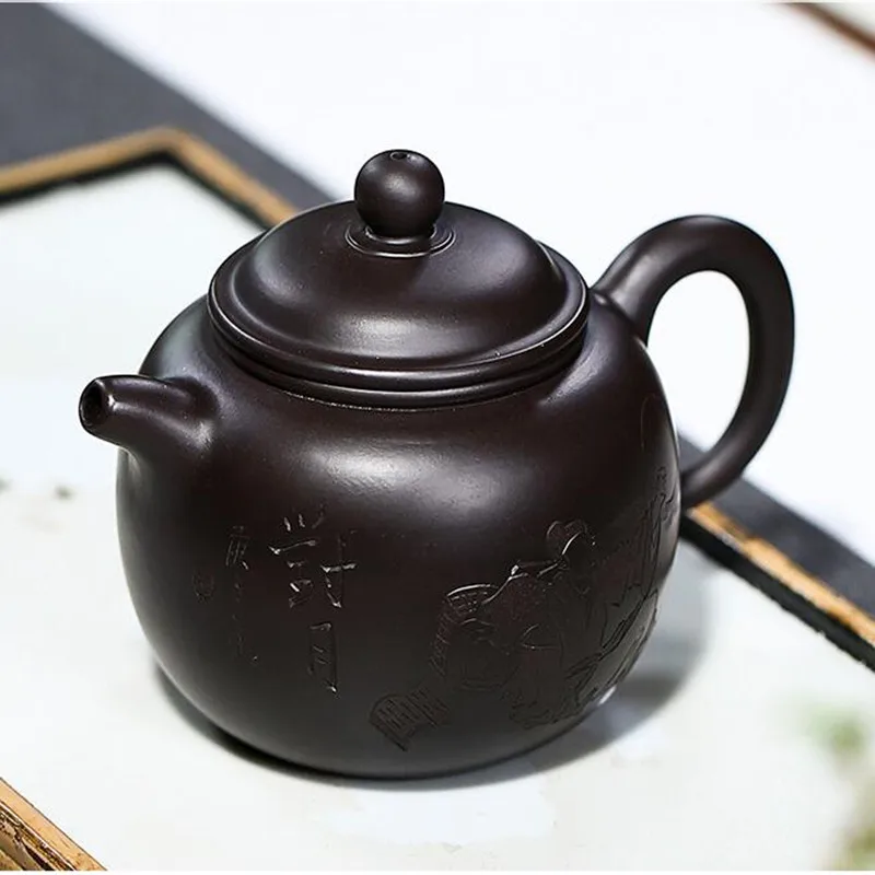 Chinese Yixing tea pot purple clay teapots beauty kettle Raw ore Black