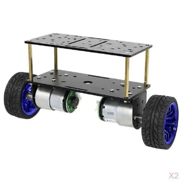 2xDouble-deck 2 W Robot Car Chassis DIY Kits Intelligent Engine Arduino Blue