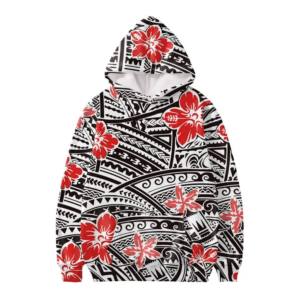 

Colorful Polynesian Style Hoodie Women Sweatshirt Plumeria Print Tops Long Sleeve Hoodies Pullover Oversize Sweatshirt