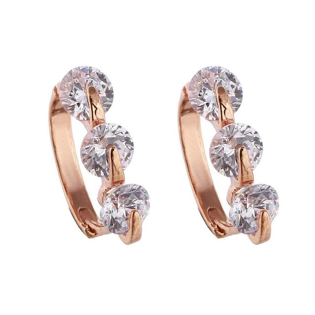 Kolczyki Rose Gold Color Hoop Earrings Flower Colorful Crystal Zirconia Stone Earrings For Women Jewelry Brincos