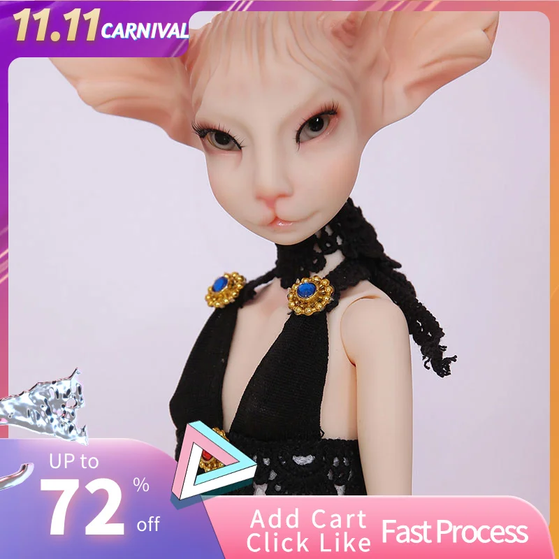 OUENEIFS BJD SD Doll Sphynx cat fullset elf animal 1/4 Body Model Girls Boys Mini Toys minifee msd Free Eyes Resin Gift For Xmas