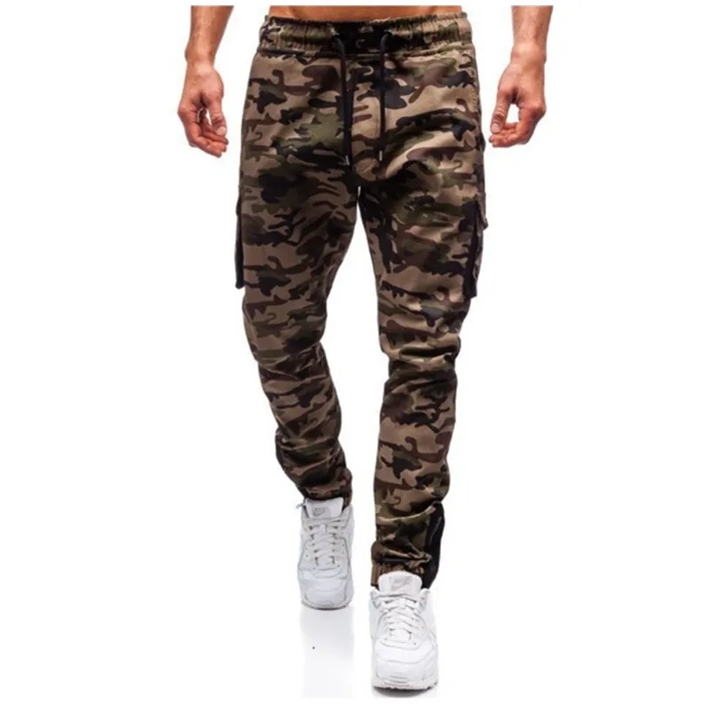 

Thin Summer Men Camouflage Casual Pants Patchwork Sweatpants Male Cargo Pants Multi-pocket Sportwear Mens Joggers