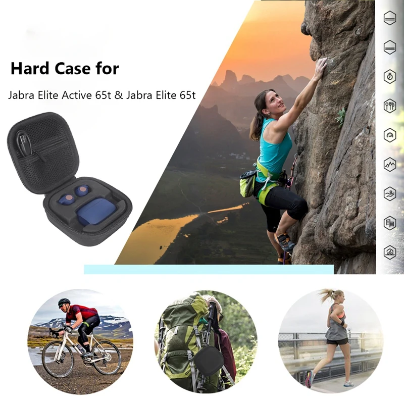 

Earphones Hard EVA Carrying Case Storage Bag for Jabra Elite Active 65T / Jabra Elite 65T True Wireless Sports Earbuds Headphone