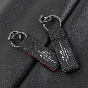 

Fashion Gun Metal Horseshoe Buckle Leather Keychain Braid Belt Leather Key Chain Car Auto Waist Keychians Keyholder Trinket