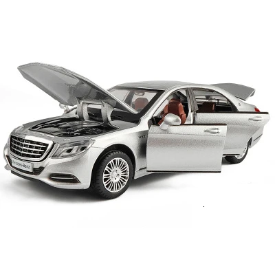 1/32 S600 Diecasts металлические транспортные средства Модели моделирования автомобиля игрушка звук и светильник с 6 дверями можно открыть лучшие подарки для детей - Цвет: Silver no box