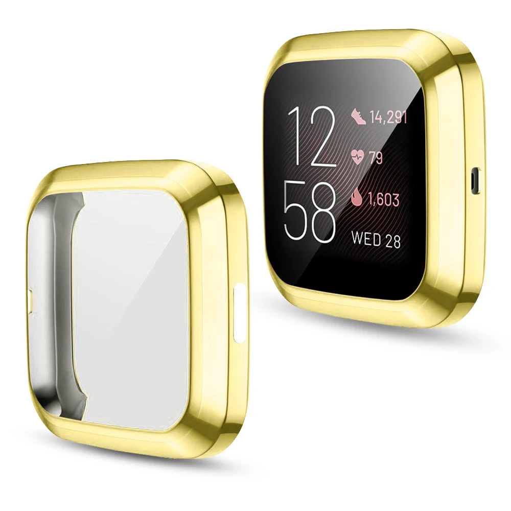 Полный чехол s Для Fitbit Versa 2 мягкий чехол-бампер из ТПУ с золотым покрытием