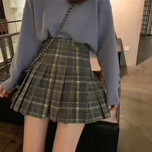 Faldas mujer moda юбка с высокой талией плиссированная клетчатая Элегантная стильная весенне-осенняя Новая модная брендовая Популярная женская одежда женская новая