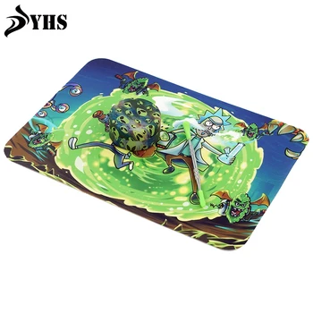 

Rectangle Placemat Non-Slip Wax Mat + 22 ml Alien Pattern Silicone Storage Box + Metal Dab Tool Mini Tobacco Wax Oil Spoon