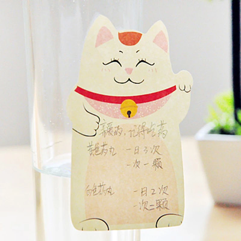 Симпатичные Kawaii счастливая кошка стоячие блокноты для записей бумажные стики