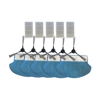 

6Side Brush+5Mop Cleaning Cloth+5Hepa Filter For Proscenic Vacuum Cleaner 780 T 780Ts 790T Replacement Cleaner Filter Set