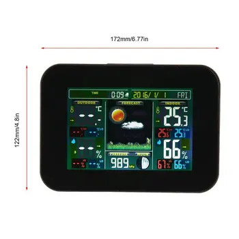 

Wireless Weather Station with Indoor Outdoor Wireless Sensor Color Display Alarm Clock With Temperature Alerts Forecasting