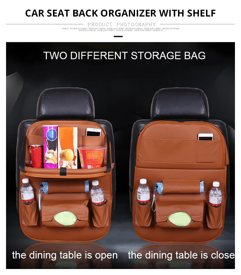 Car Seat Back Storage Bag Organizer Universal Travel Box Pocket Holder PU Leather Multi Pockets Bags Protector Auto Accessoires (5)