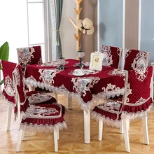 Housse de chaise brodée en dentelle, nouvelle housse de coussin de qualité en Chenille pour Table basse, nappe de Table carrée/ronde, 2021
