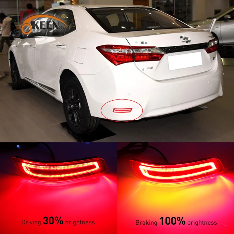 

2Pcs For Toyota Altis Corolla 2014 2015 2016 2017 2018 LED Reflector Lamp Rear Fog Lamp Bumper Light Brake Light Turn Signal