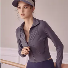 CretKoav, новинка, Спортивная Женская куртка с длинным рукавом на молнии, спортивная одежда для спортзала, Высококачественная куртка для бега, облегающая быстросохнущая куртка для фитнеса