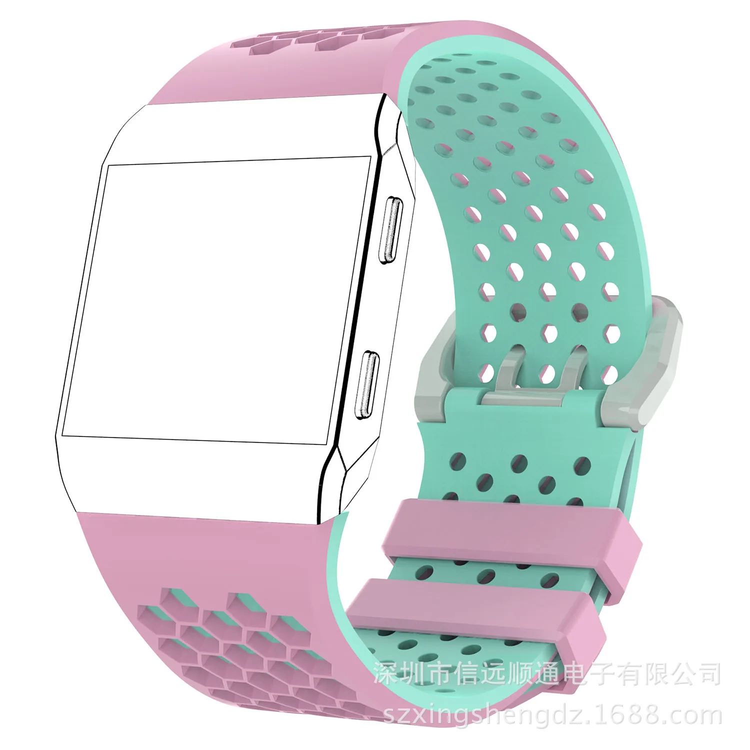 Высококачественный силиконовый ремешок для часов для Fitbit Ionic двухцветный сотовый дышащий браслет Спортивный Повседневный ремешок