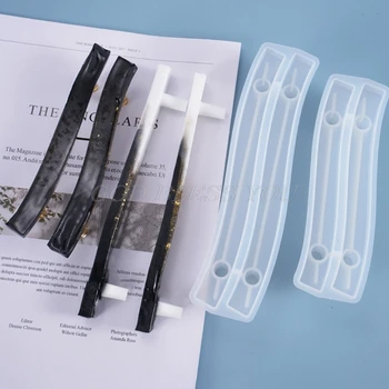 

Crystal Epoxy Resin Mold Fruit Plate Bending Handle Casting Silicone Mould DIY Crafts Decoration Making Tools Drop Shipping