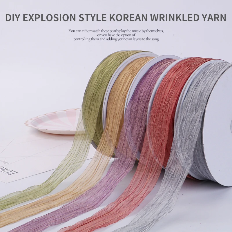 

25 ярдов/партия, лента из смятой пряжи, 3,8 см