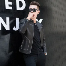 Мужская куртка из натуральной кожи на весну и осень, мужская куртка из натуральной козьей кожи, мотоциклетная куртка Chaqueta Cuero Hombre 1YW1720B YY440