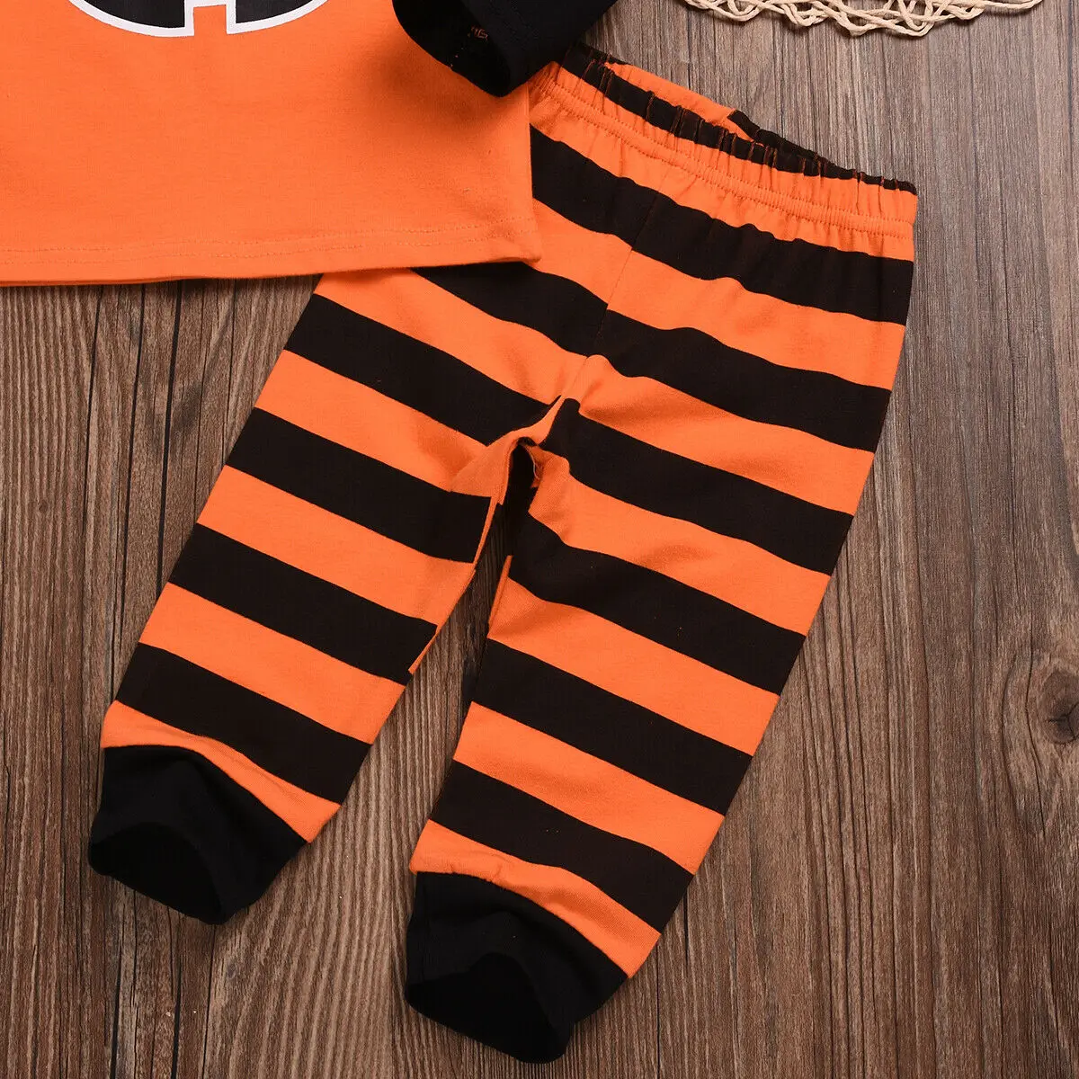 Halloween Baby Clothes Autumn and Winter Newborn Baby Boys Long Sleeve Pumpkin Blouse+Striped Pants Costumes 0-18M