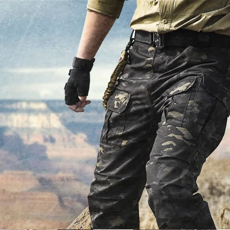 Весенние тактические боевой камуфляж тренировочные брюки мужские клетчатые мульти-карманы для походов, альпинизма, рыбалки, охоты, карго Брюки