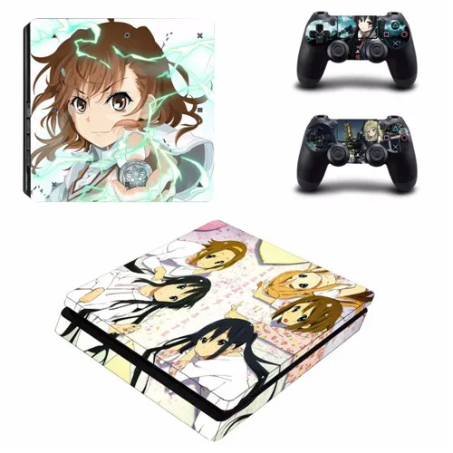 Purple Аниме милая девушка Railgun Hatsune Miku токисаки Куруми Saber PS4 тонкая кожа Наклейка для playstation 4 консоль и контроллеры наклейка - Color: Purple