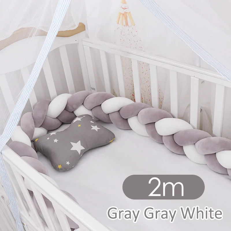New Arrival 1-9 Baby Crib Bumper Cushion 1.5M/2M/3M Newborn Bed Braid Stuff Stroller Accessories Baby Room Decor Kids' things - Цвет: color 2