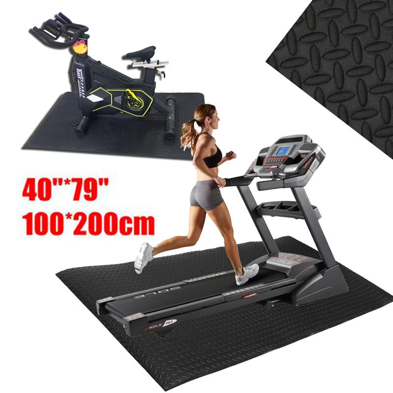200x100x0.8cm EVA Exercise Mat Gym Fitness Equipment For Treadmill Bike Protect Floor Running Machine Shock Absorbing Pad | Спорт и