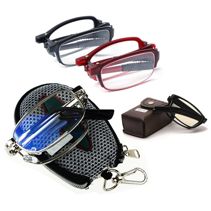 

Folding Reading Glasses With Case For Men Women Clear Lens Presbyopia Eyeglasses Magnifier Spectacles Diopter +1.0 ~ +4.0