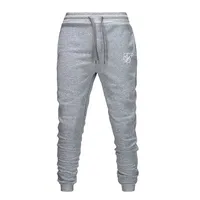 2021 Running sik silk Jogging Pants Men Soft Bodybuilding Joggers Sweatpants Long Trousers Gyms Fitness Sport Training Pants 2