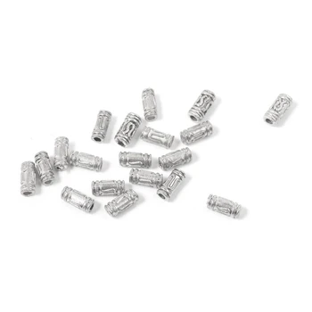 

50pcs Silver Cute Cylinder Spacer Metal Beads for Jewelry Making